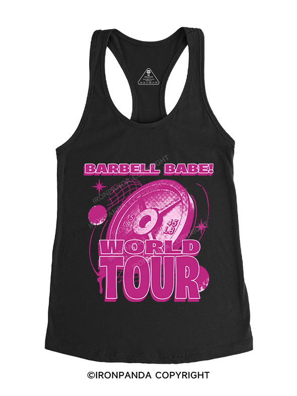 barbell babe world tour Gym Racerback Tank
