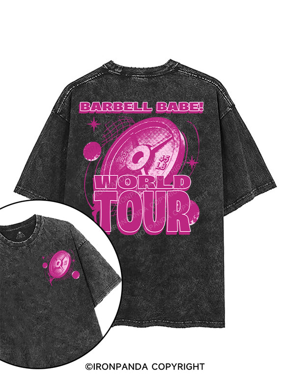 barbell babe world tour printed Gym Shirt