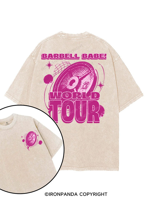 barbell babe world tour printed Gym Shirt