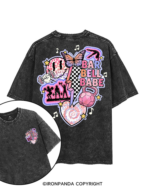 barbell babe printed Gym Shirt