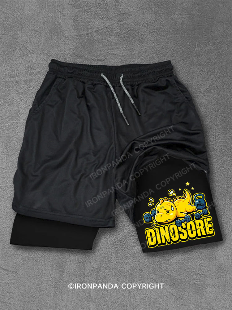 Funny Dinosaur Gym Workout Performance Training Shorts