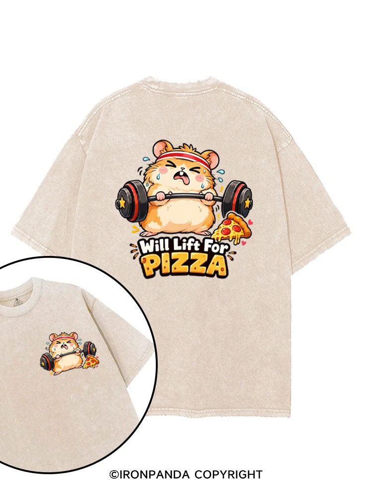 Will Lift For Pizza Funny printed Gym Shirt