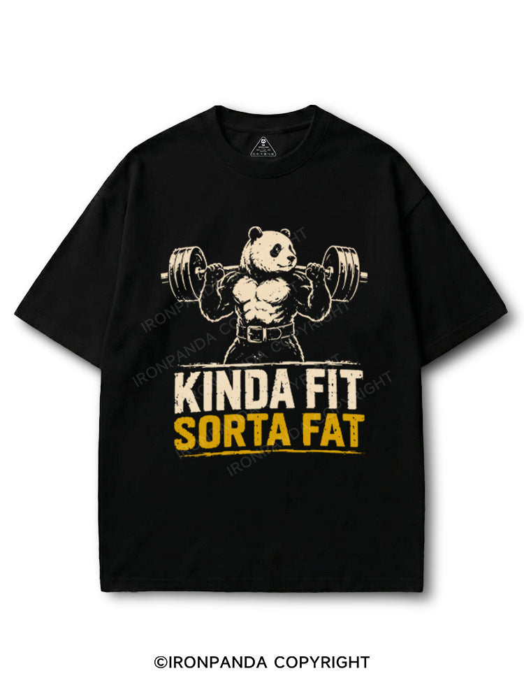 Kinda Fit Sorta Fat Panda Weightlifting Humor COTTON PUMP COVER