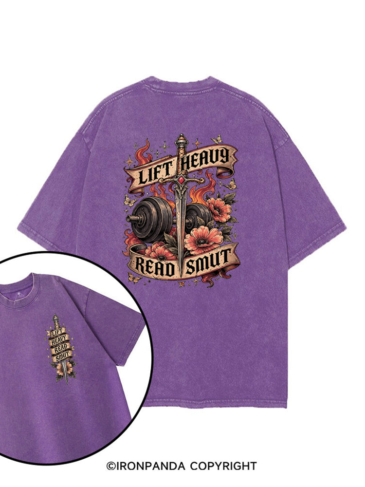 Lift Heavy Read Smut Bookish Fitness printed Gym Shirt