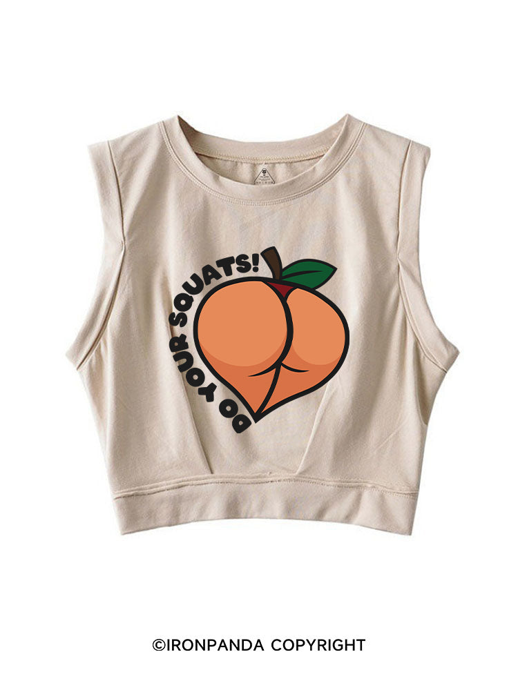 DO YOUR SQUATS PEACHY ROCKER COTTON TANK