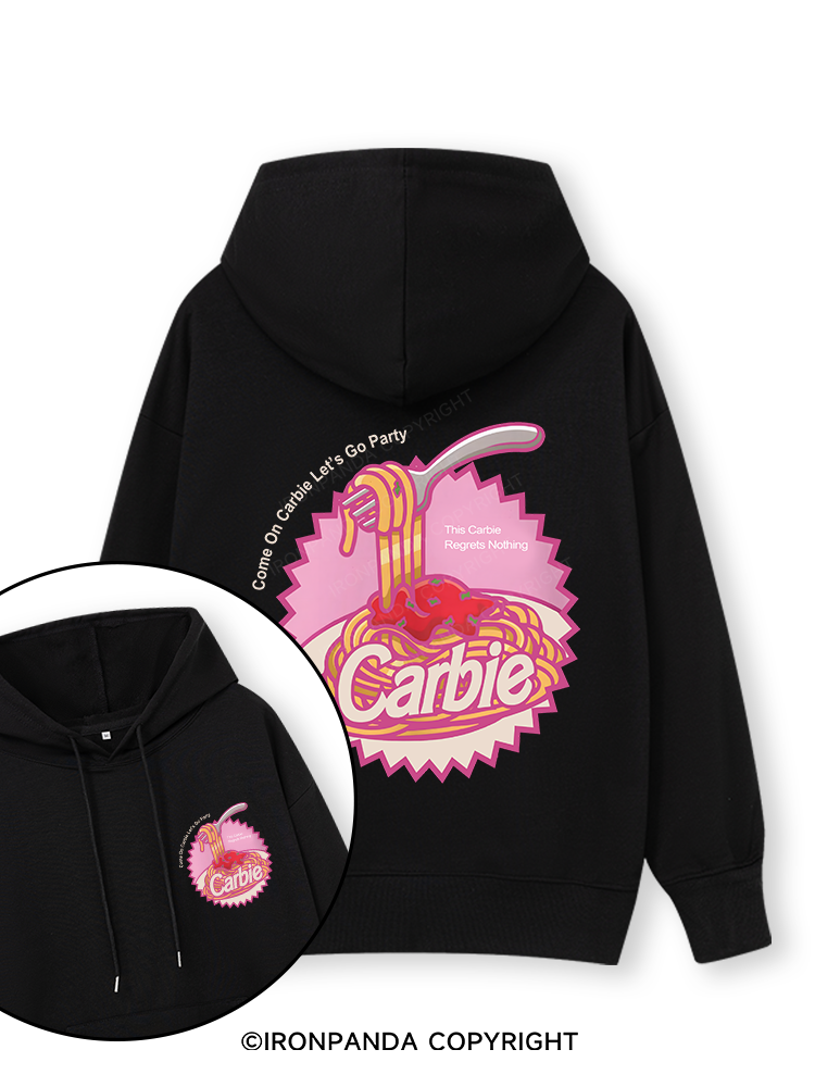 Carbie I Love Carbs Bread Pasta Pizza Double-Sided Printed Classic Gym Hoodie