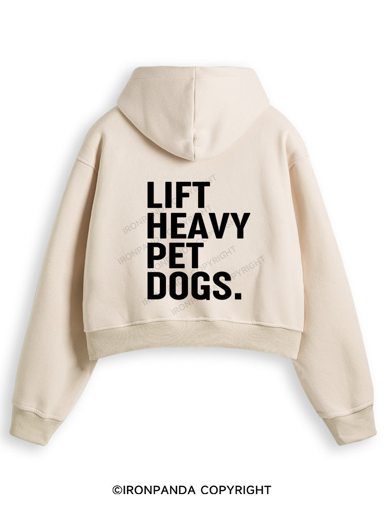 LIFT HEAVY PET DOGS Fleece Crop Zip Up Hoodie