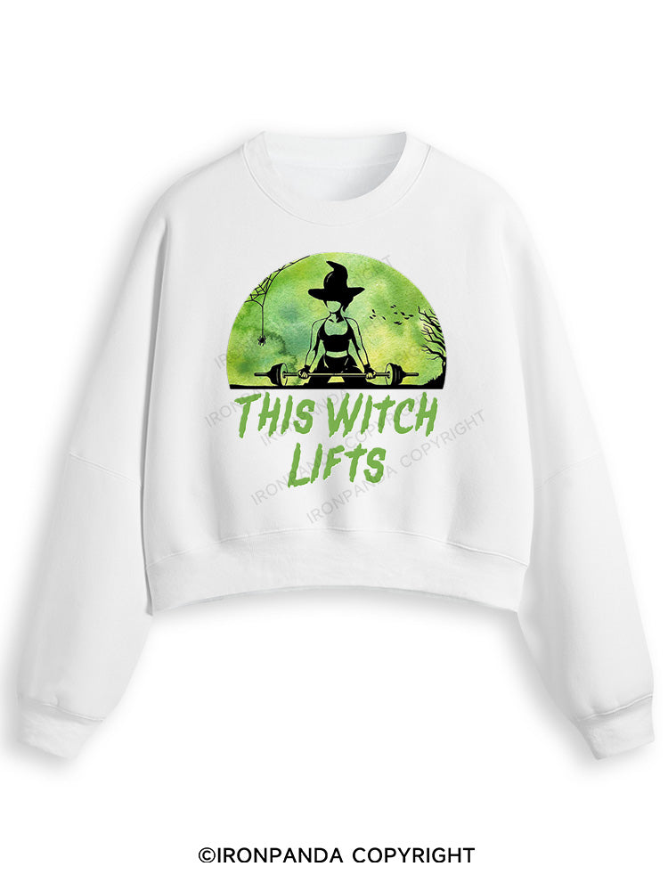 THIS WITCH LIFTS Fleece Crop Sweatshirt