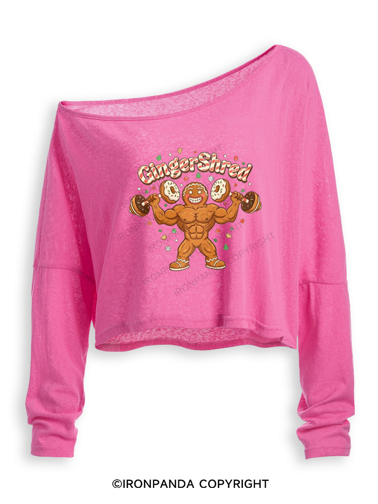 GingerShred Off Shoulder Long Sleeve Crop Top