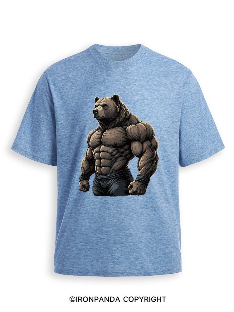 Muscular Bear Bodybuilder Performance Ultra Soft Heather T-Shirt
