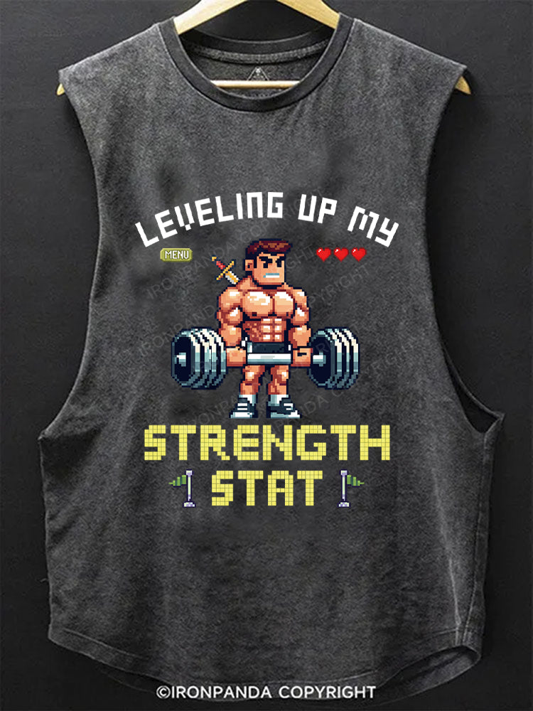 Leveling Up My Strength Stat Scoop Bottom Cotton Tank