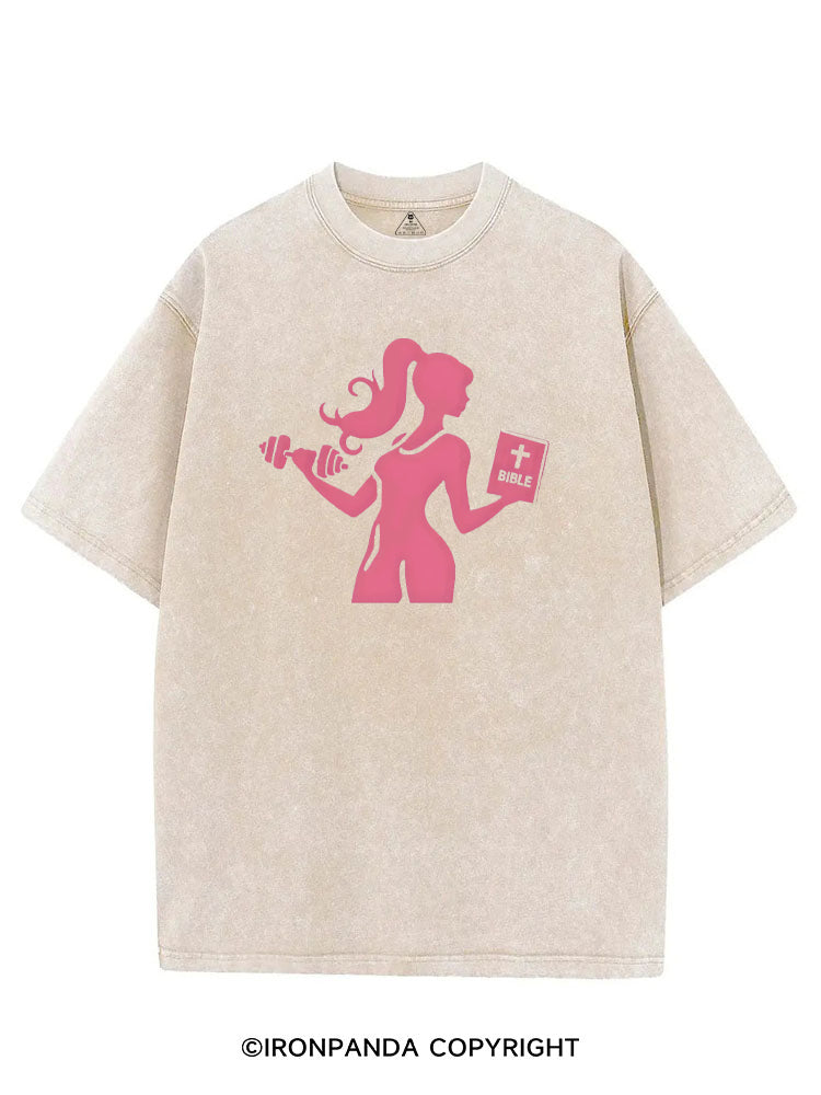 BADDIE GYM GIRL GOD'S GIRL VINTAGE GYM SHIRT