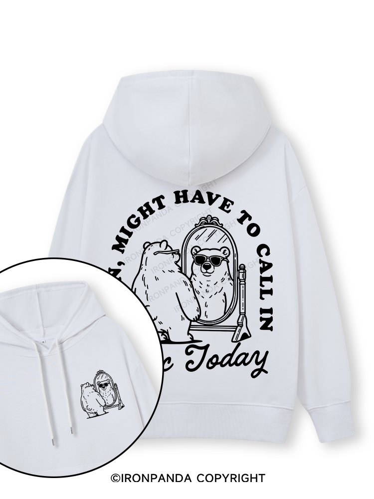 DAMN, MIGHT HAVE TO CALL IN THICC TODAY Double-Sided Printed Classic Gym Hoodie