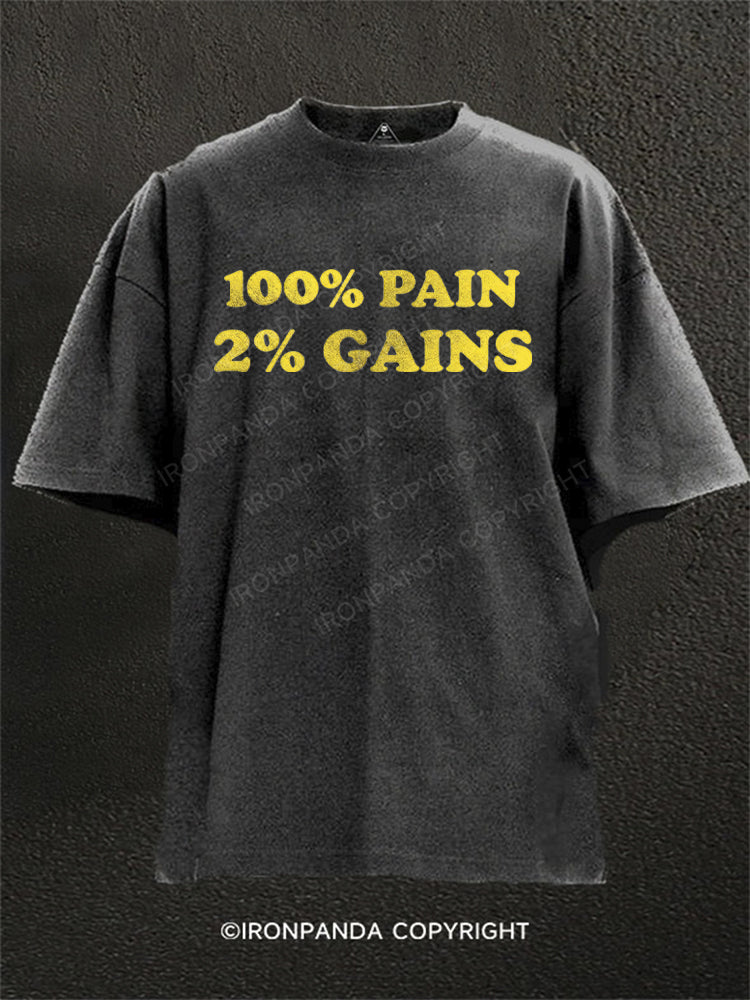 100% PAIN 2% GAINS Washed Gym Shirt