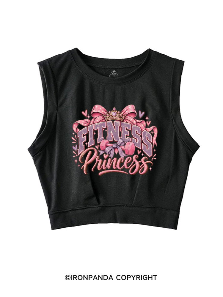 FITNESS PRINCESS STRONG SHINING VIBES SLEEVELESS CROP TOPS