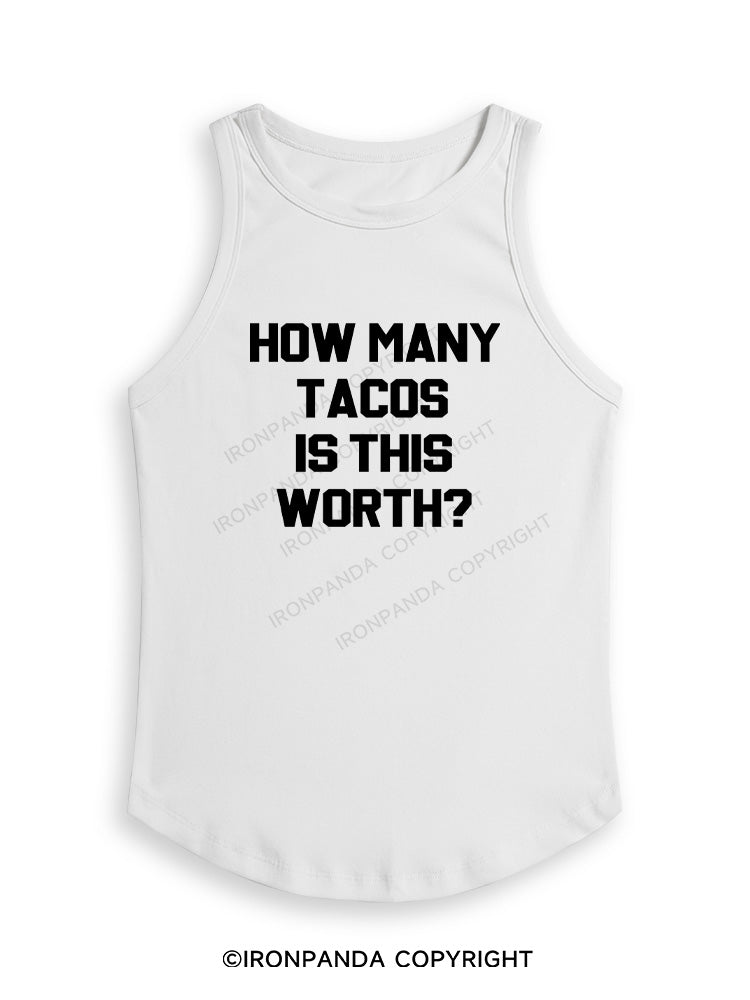 HOW MANY TACOS IS THIS WORTH Fitted Tank Top