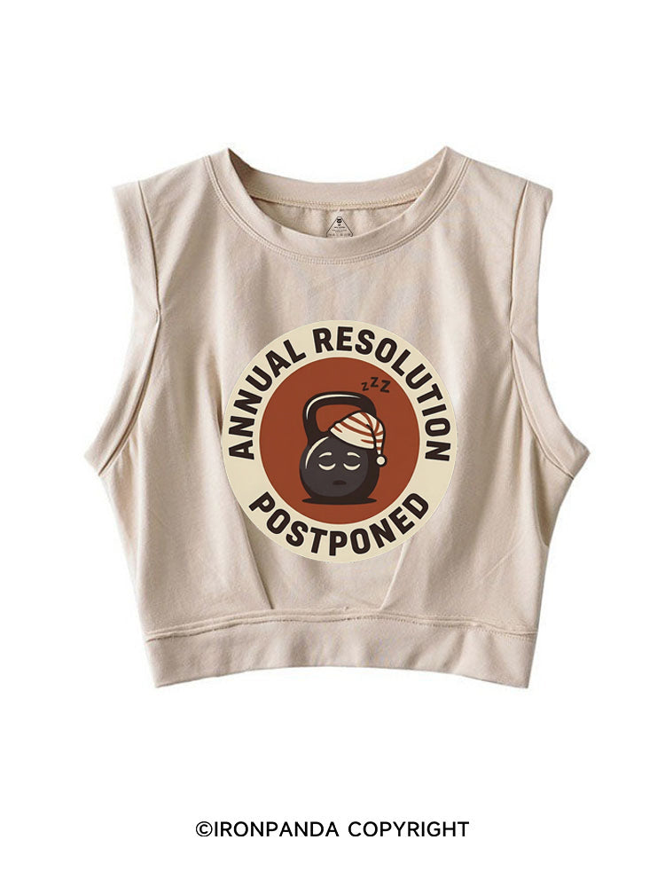 ANNUAL RESOLUTION POSTPONED SLEEVELESS CROP TOPS