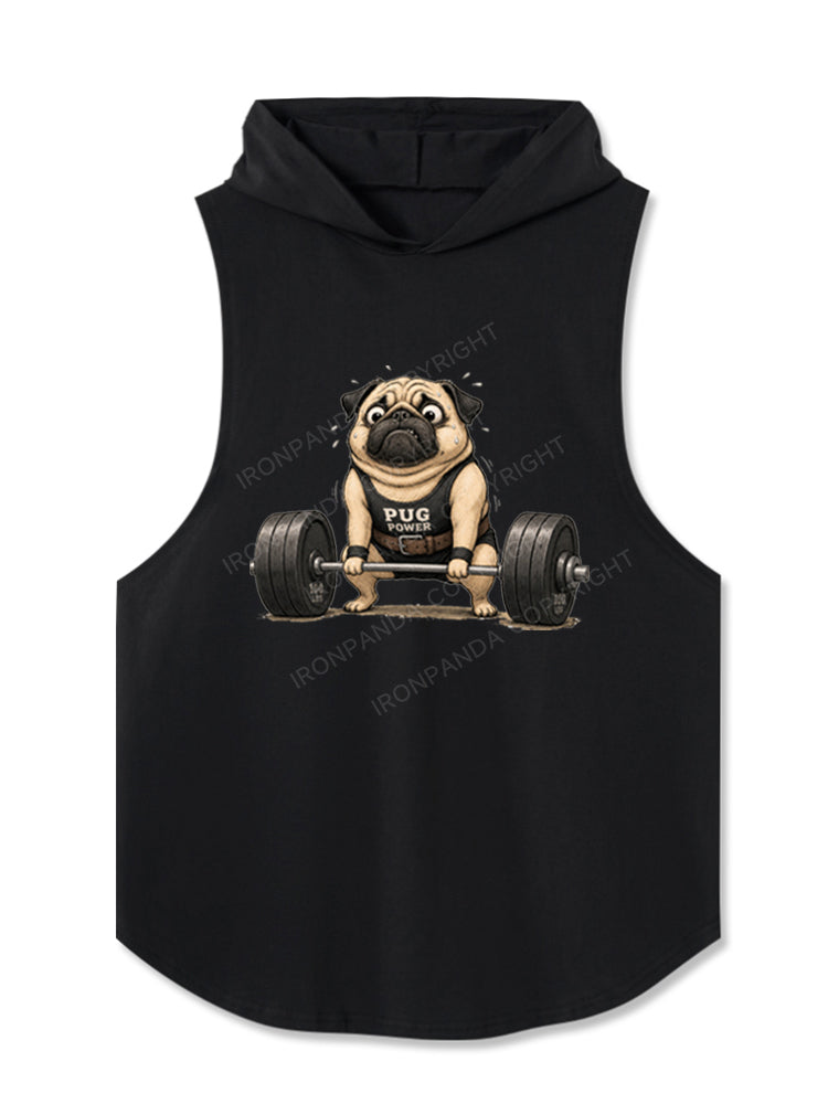 Pug Power Deadlift Hooded Tank