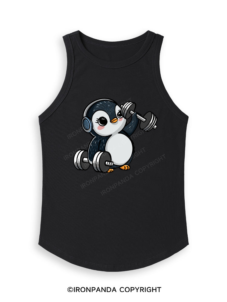 DUMBBELL PENGUIN Fitted Tank Top