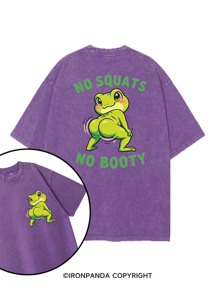 NO SQUATS NO BOOTY Frog twerking squatting printed Gym Shirt