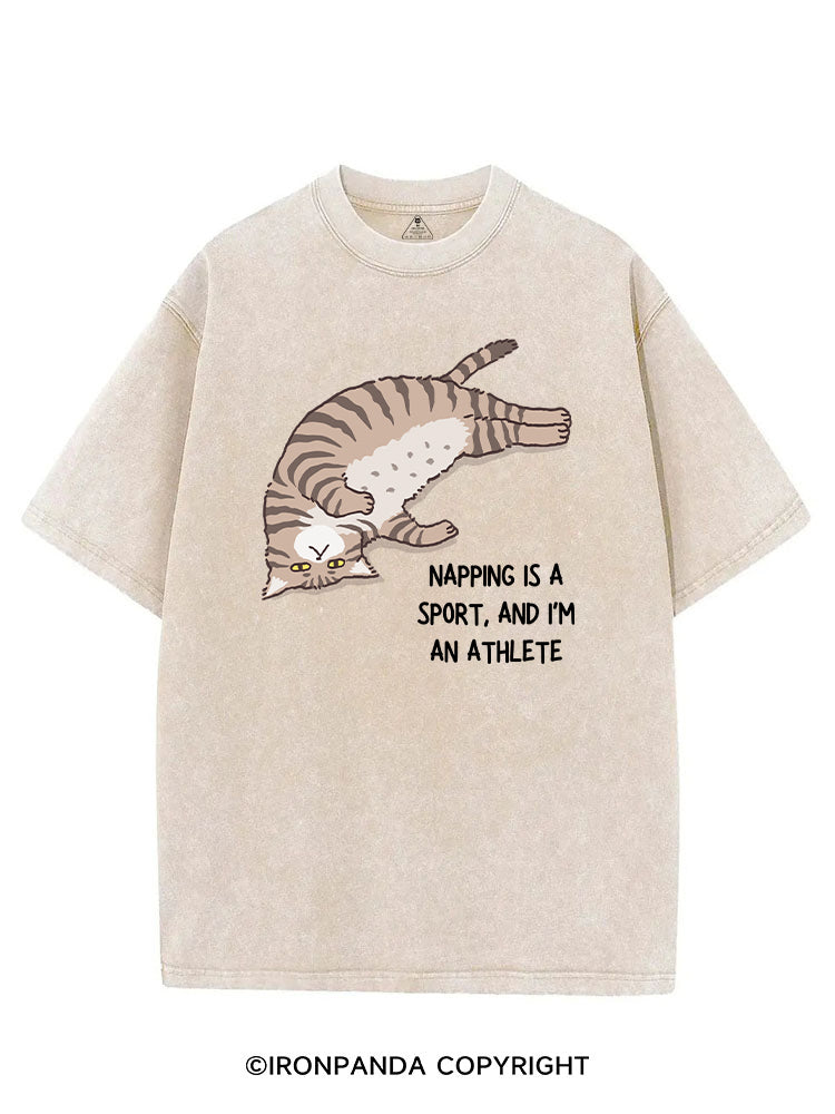 NAPPING IS A SPORT, AND I'M AN ATHLETE VINTAGE GYM SHIRT