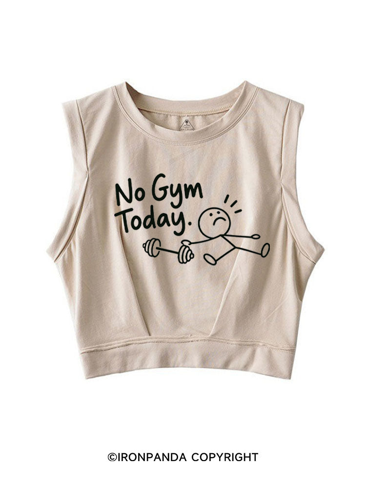 No Gym Today SLEEVELESS CROP TOPS