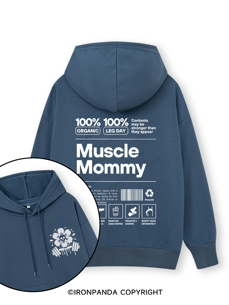 Muscle Mom Letters Double-Sided Printed Classic Gym Hoodie