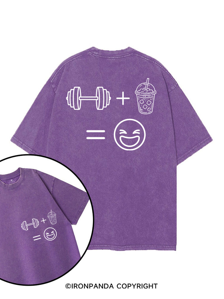 LIFT + SIP = HAPPY printed Gym Shirt