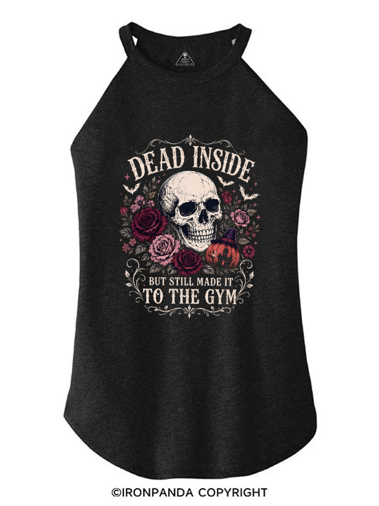 Dead Inside But Still Made It to the Gym Halloween Skeleton ROCKER COTTON TANK