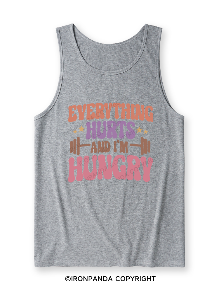 Everything Hurts and I'm Hungry Letter Ultra Soft Heather Tank