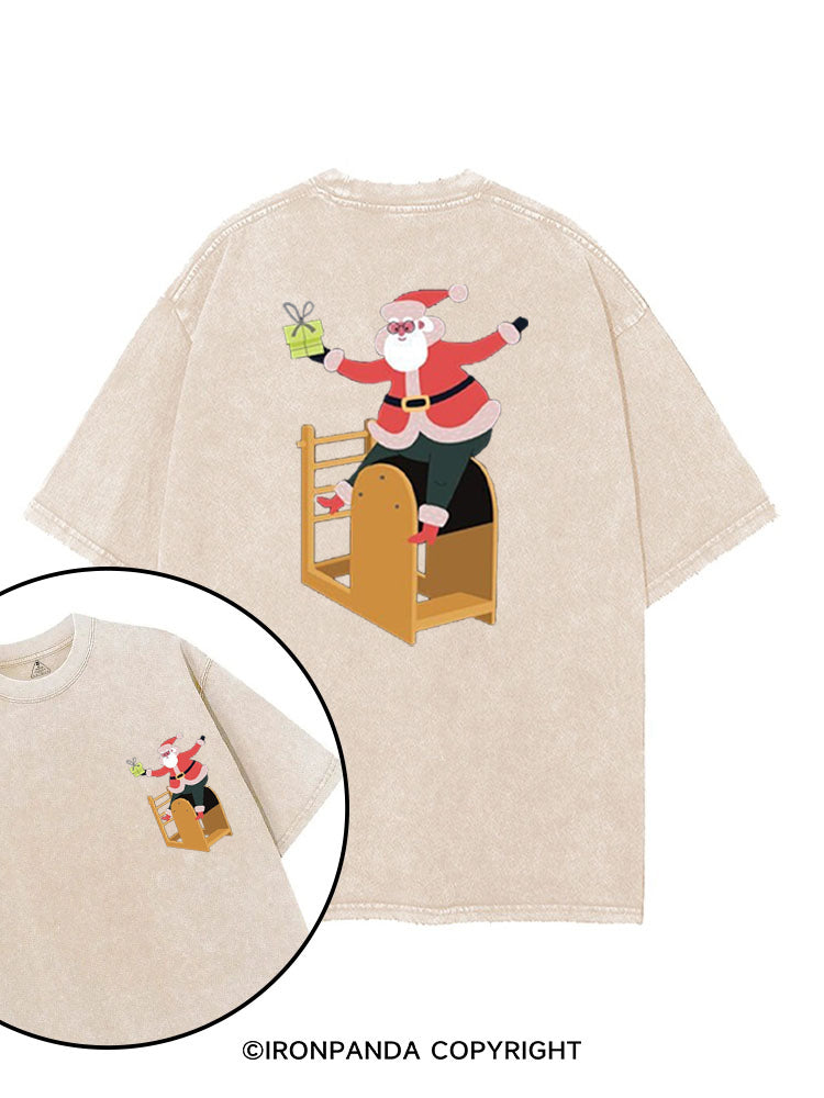 CHRISTMAS SANTA CLAUS PILATES printed Gym Shirt