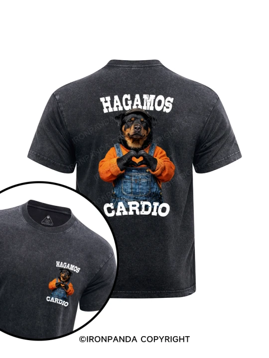 HAGAMOS CARDIO printed Washed Gym Shirt