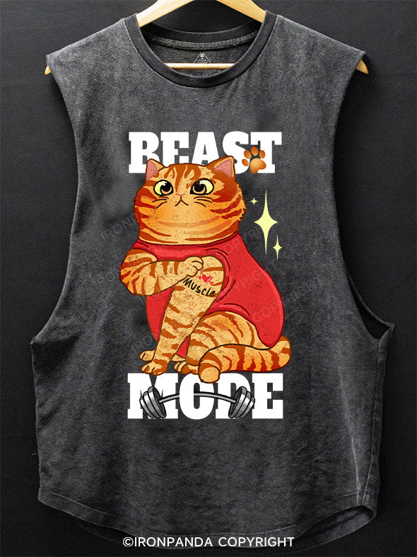 beast mode cat SCOOP BOTTOM COTTON TANK