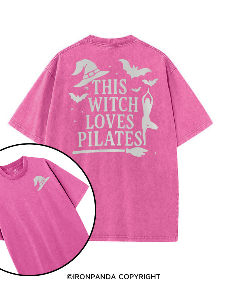 THIS WITCH LOVES PILATES printed Gym Shirt