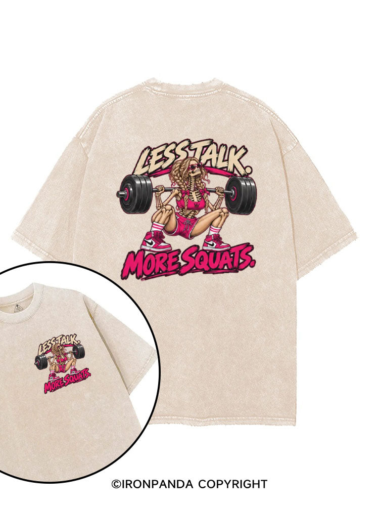 Less Talk More Squats Workout printed Gym Shirt