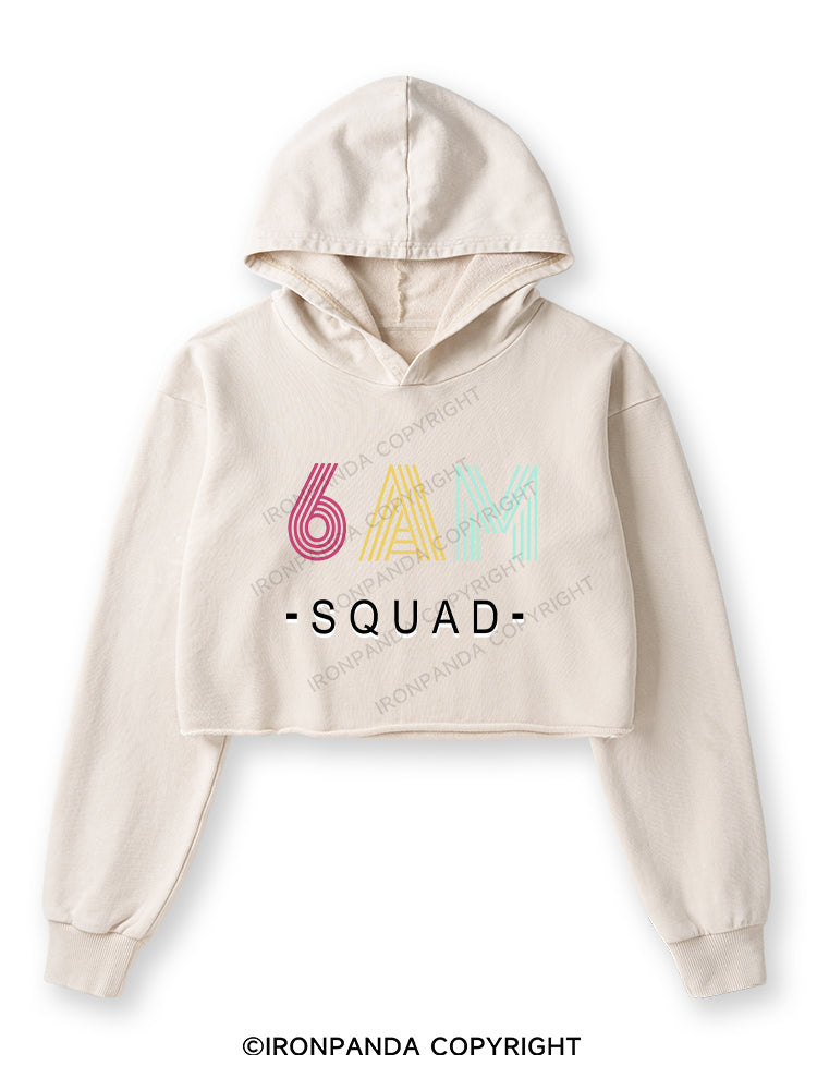 6 AM SQUAD Washed Crop Hoodie