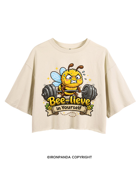 bee-lieve in yourself CROP TOPS
