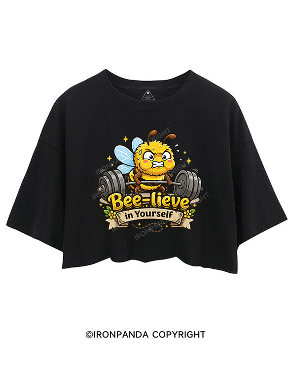 bee-lieve in yourself CROP TOPS