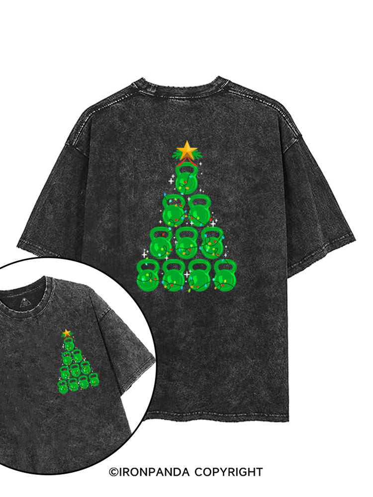 Kettlebell Christmas Tree printed Gym Shirt