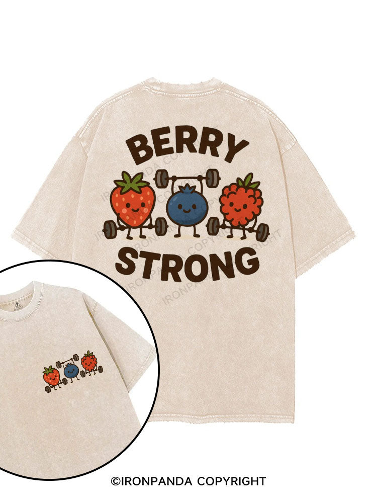 BERRY STRONG printed Gym Shirt