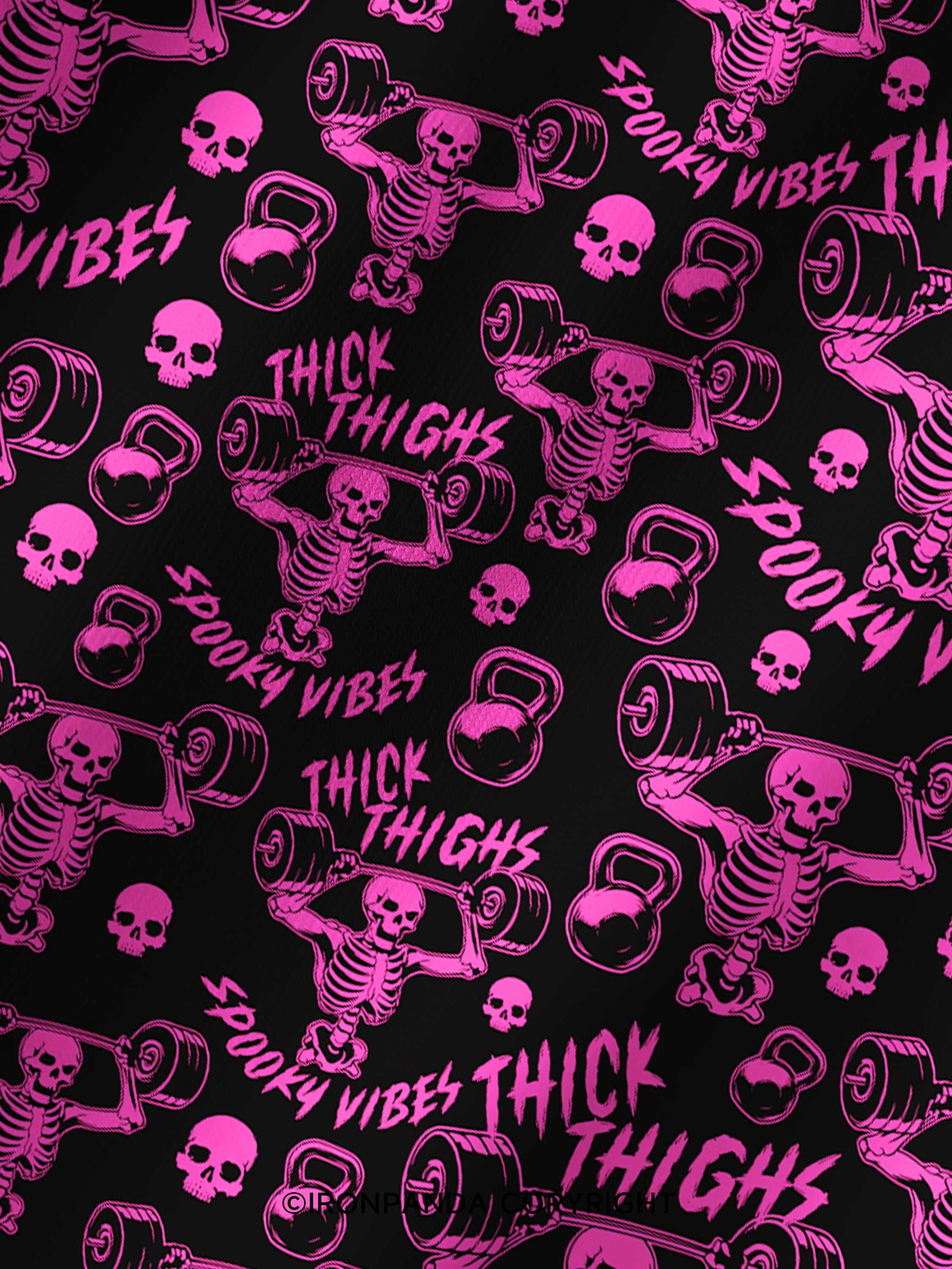 Thick Thighs Spooky Vibes Printed Yoga Shorts