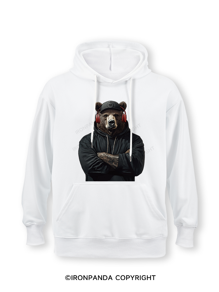 Bear with headphones Classic Gym Hoodie