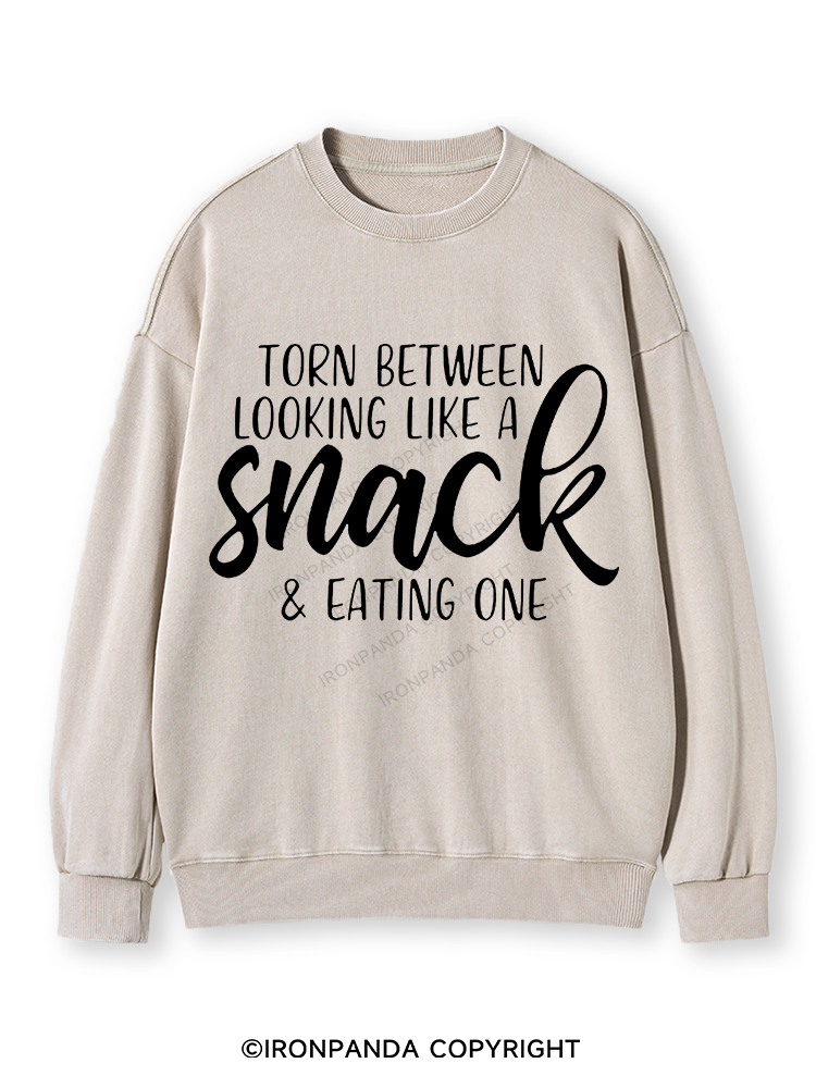 TORN BETWEEN A SNACK AND EAT ONE Washed Sweatshirt