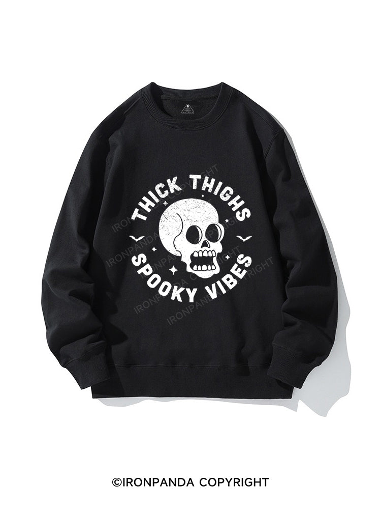THICK THIGHS SPOOKY VIBES CREWNECK Sweatshirt