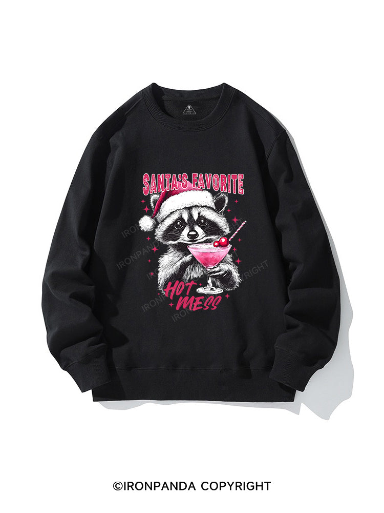 SANTA'S FAVORITE HOT MESS CREWNECK Sweatshirt