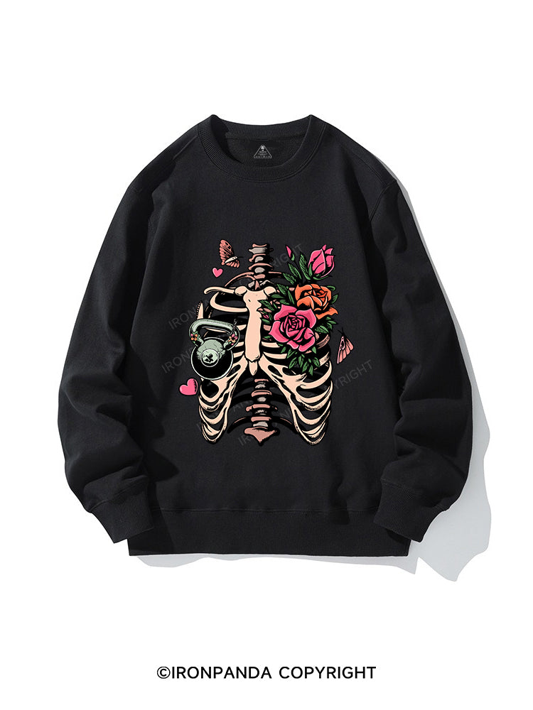 SKELETON AND KETTLEBELL CREWNECK Sweatshirt