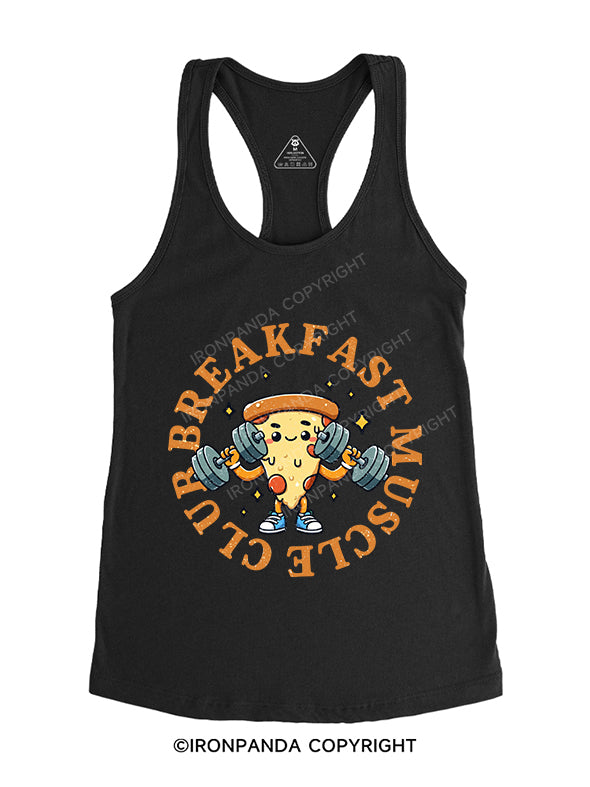 breakfast muscle club Gym Racerback Tank