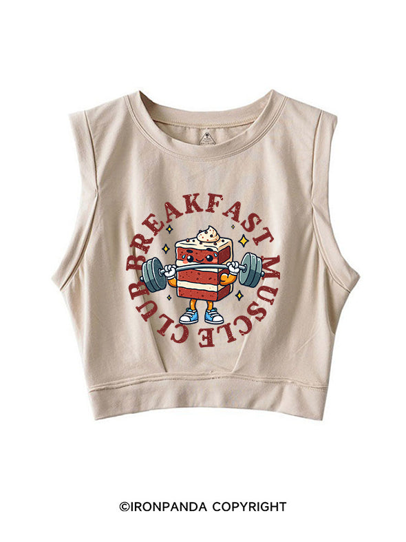 breakfast muscle club SLEEVELESS CROP TOPS