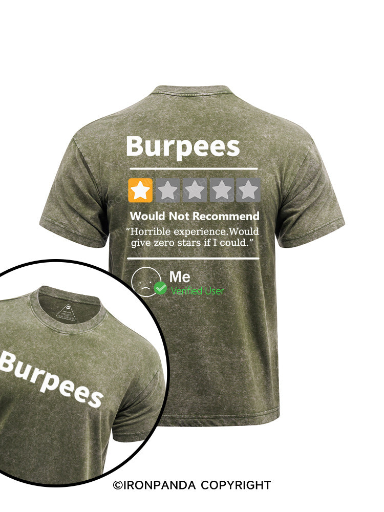 burpees-reviewed printed Washed Gym Shirt