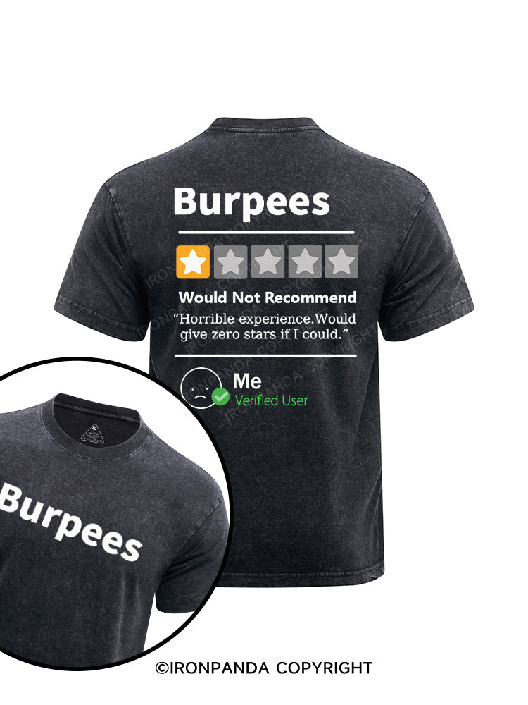 burpees-reviewed printed Washed Gym Shirt